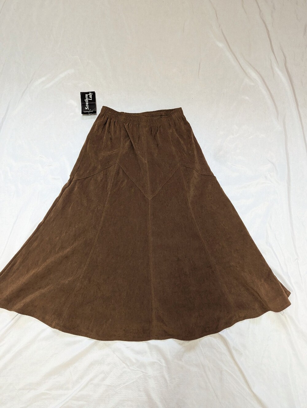 Southern Lady Pull On Flaired Stretch Midi Skirt Western Cowgirl Boho Size 6